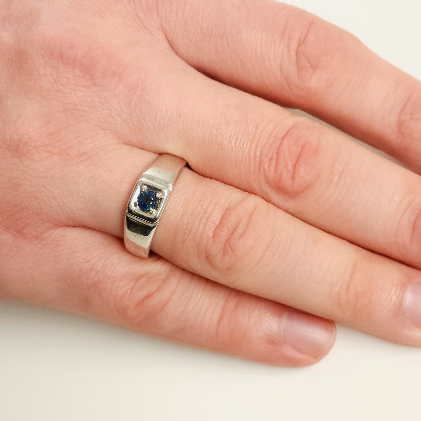 Australian Blue Sapphire Silver Ring