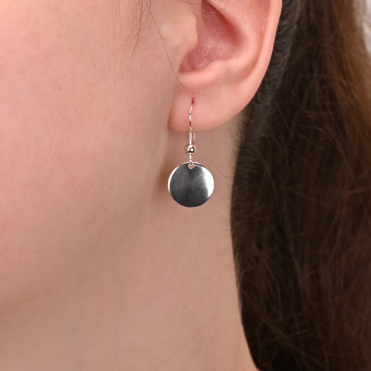 Circle Mirror Silver Earrings