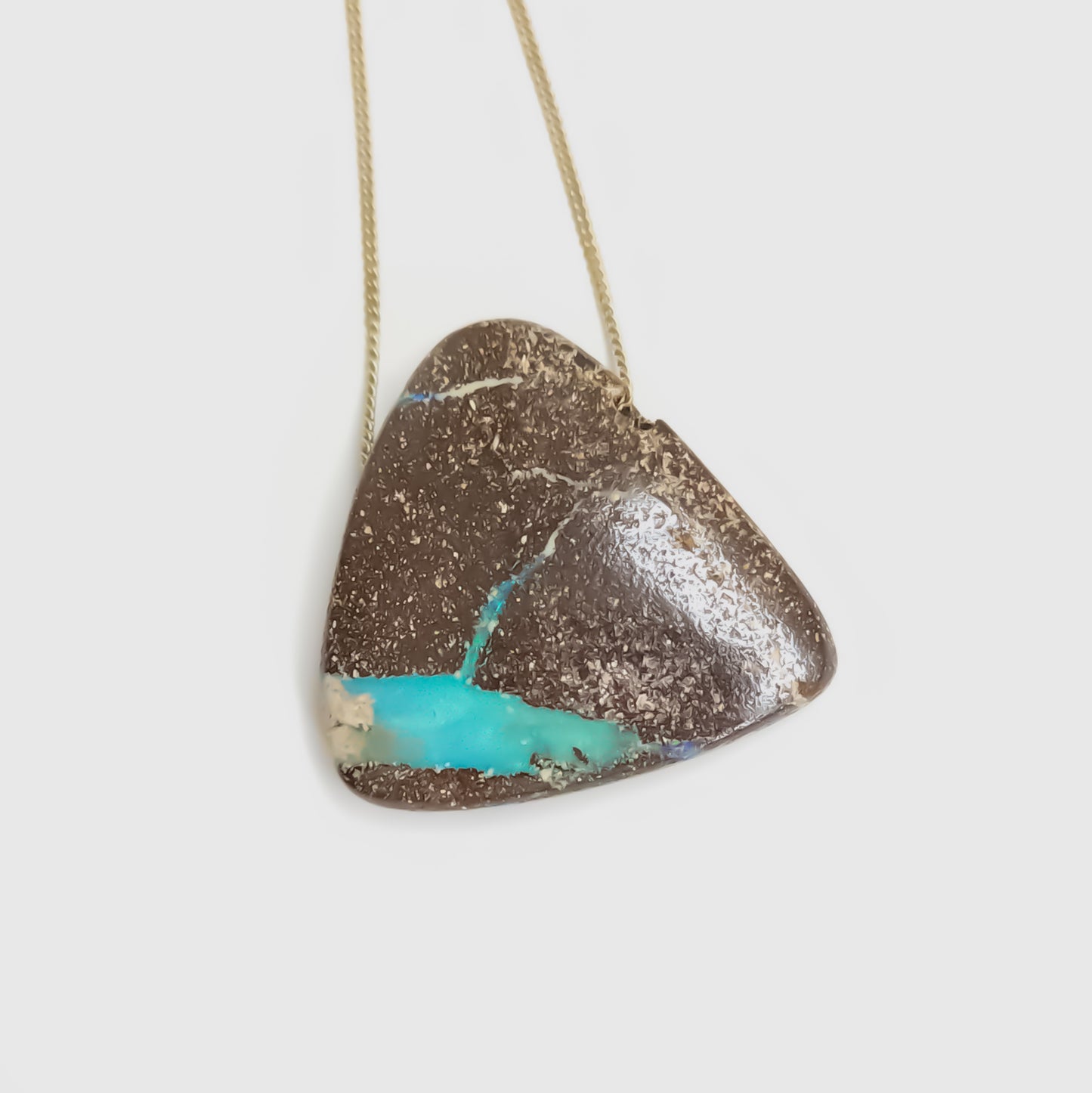 Australian boulder opal pendant with silver chain