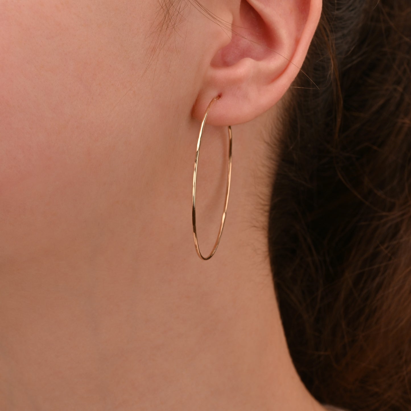 Gold Hammered Hoop Earrings