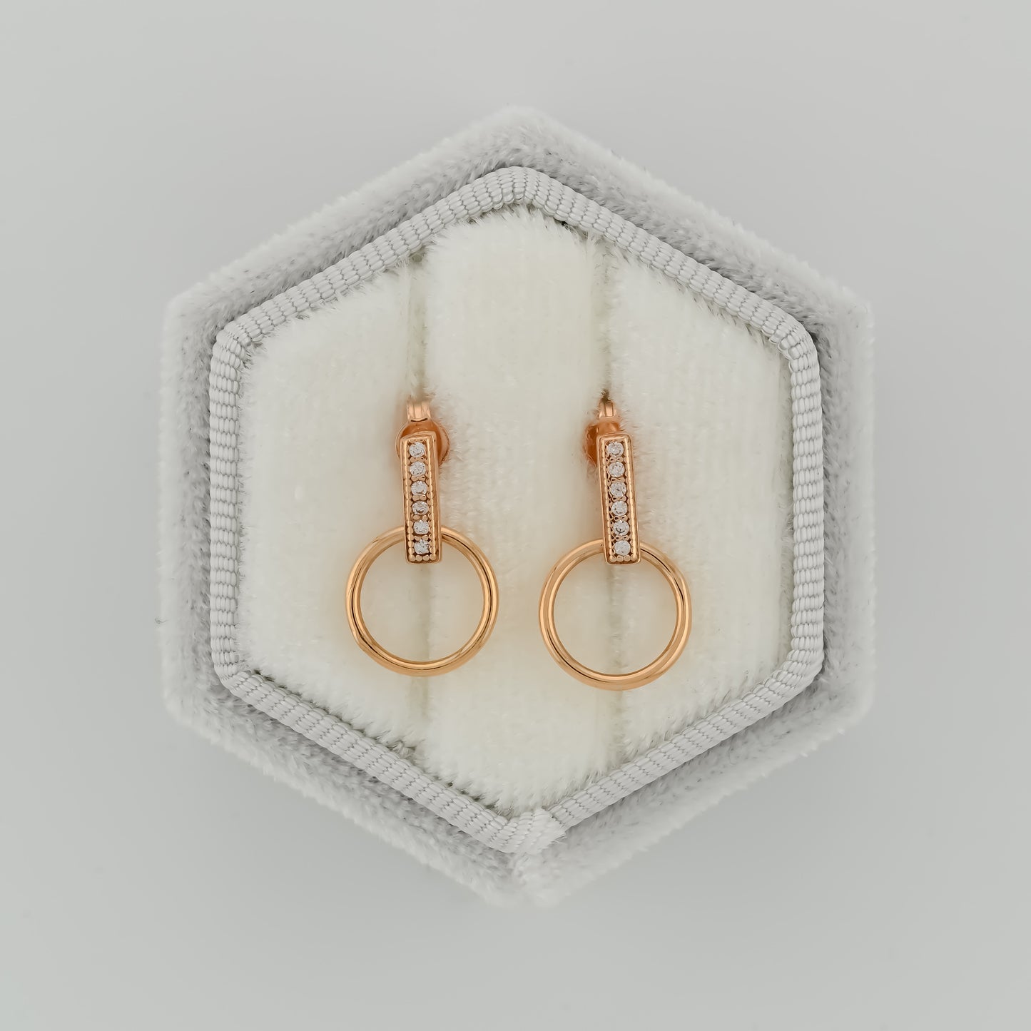 Gold Circle Earrings with cubic zirconia