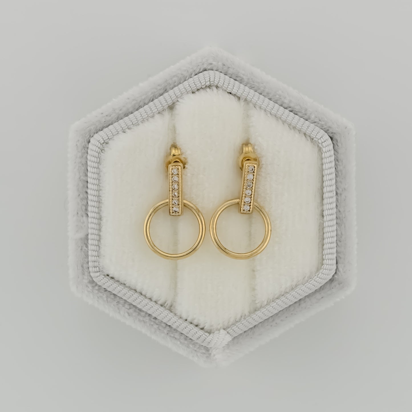 Gold Circle Earrings with cubic zirconia