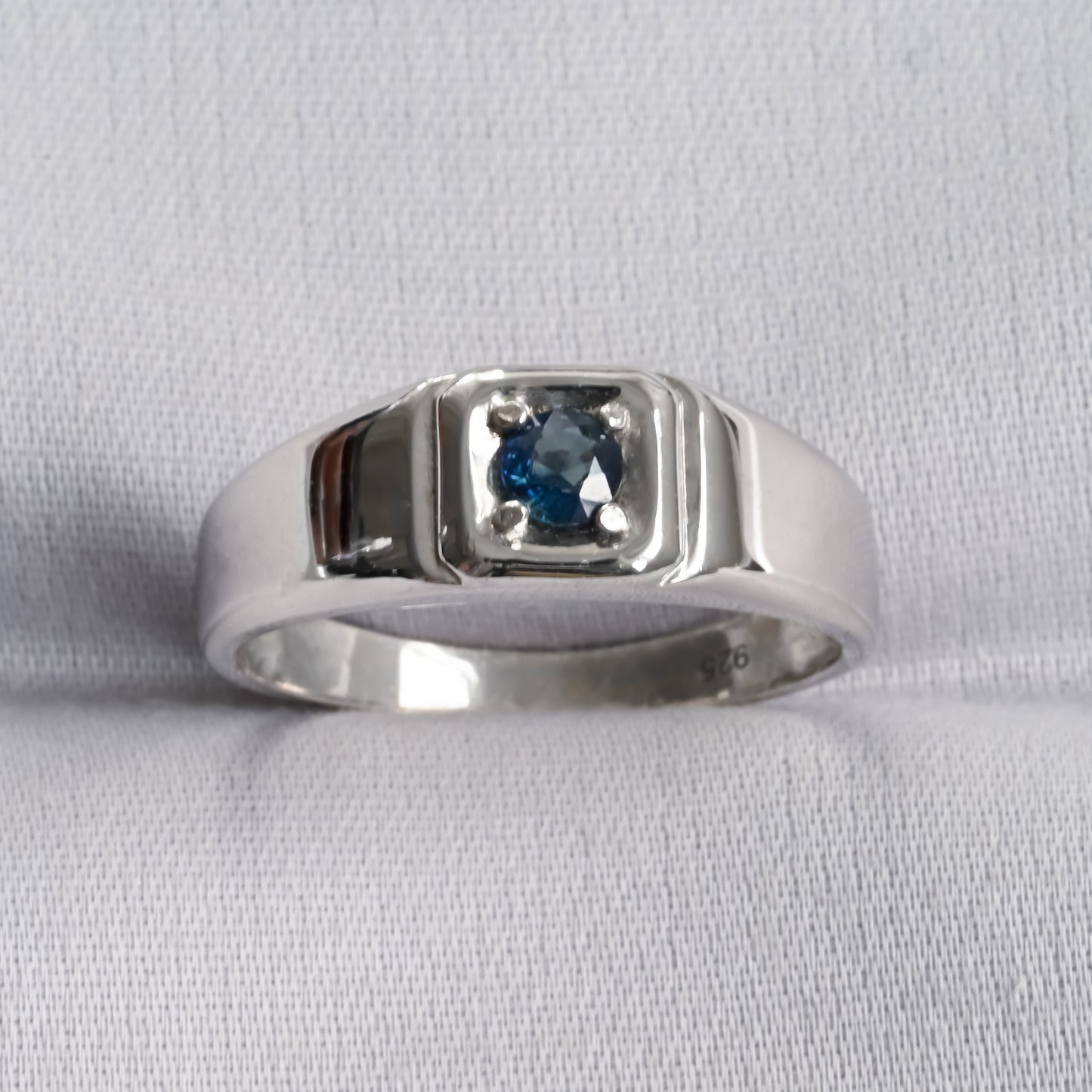 Australian Blue Sapphire Silver Ring