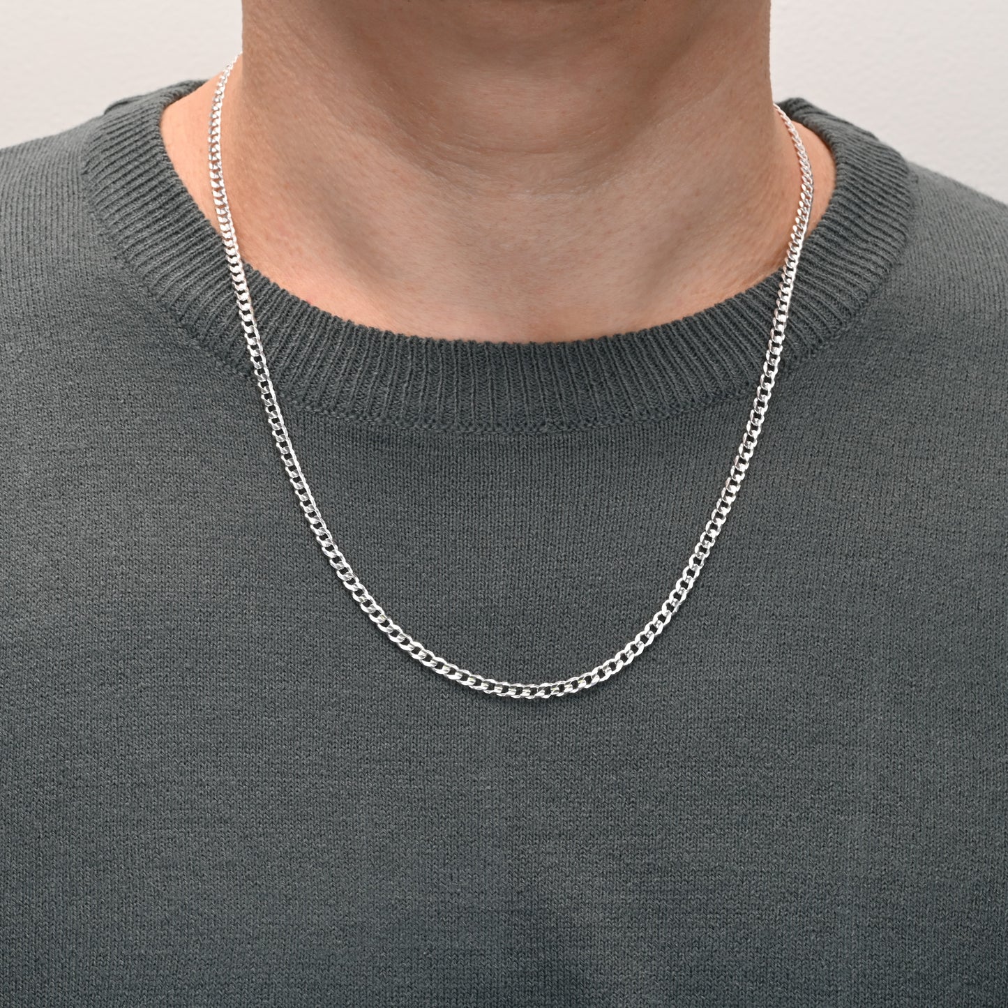 Curb silver chain 3.7mm