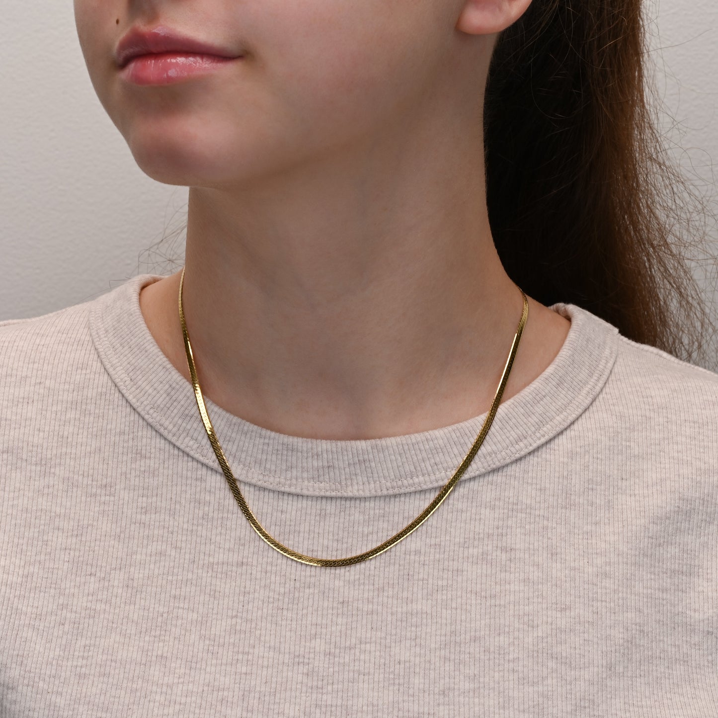 Herringbone Gold-Plated Silver Chain 2.7mm