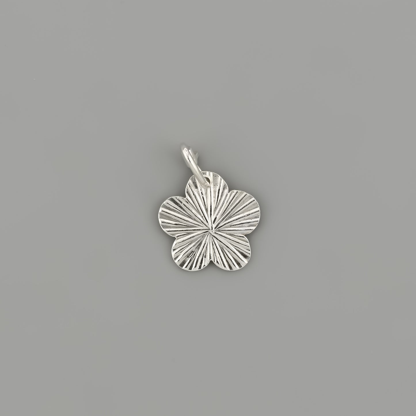 Silver Five Petal Flower Pendant