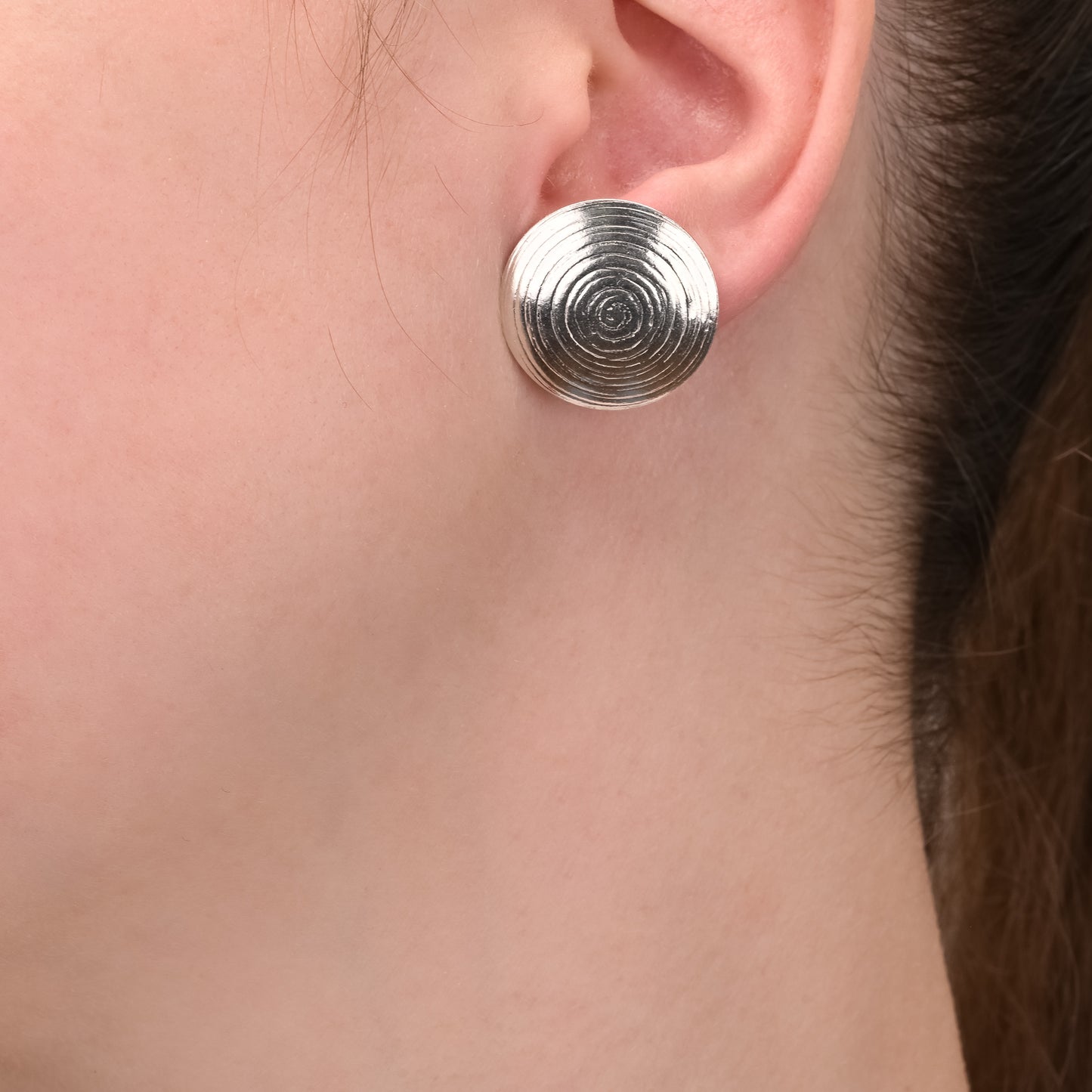 Full Moon Silver Earrings