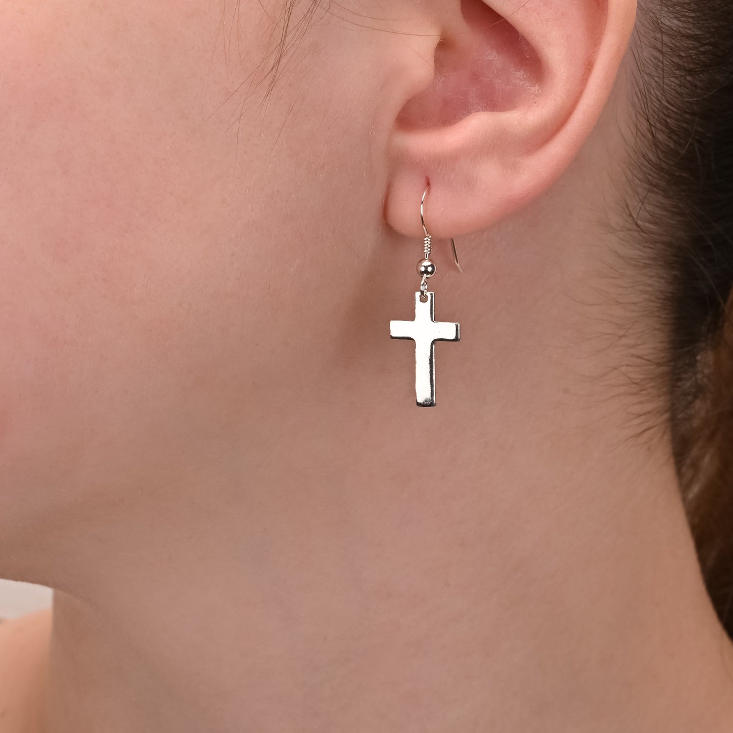 Cross Silver Earrings