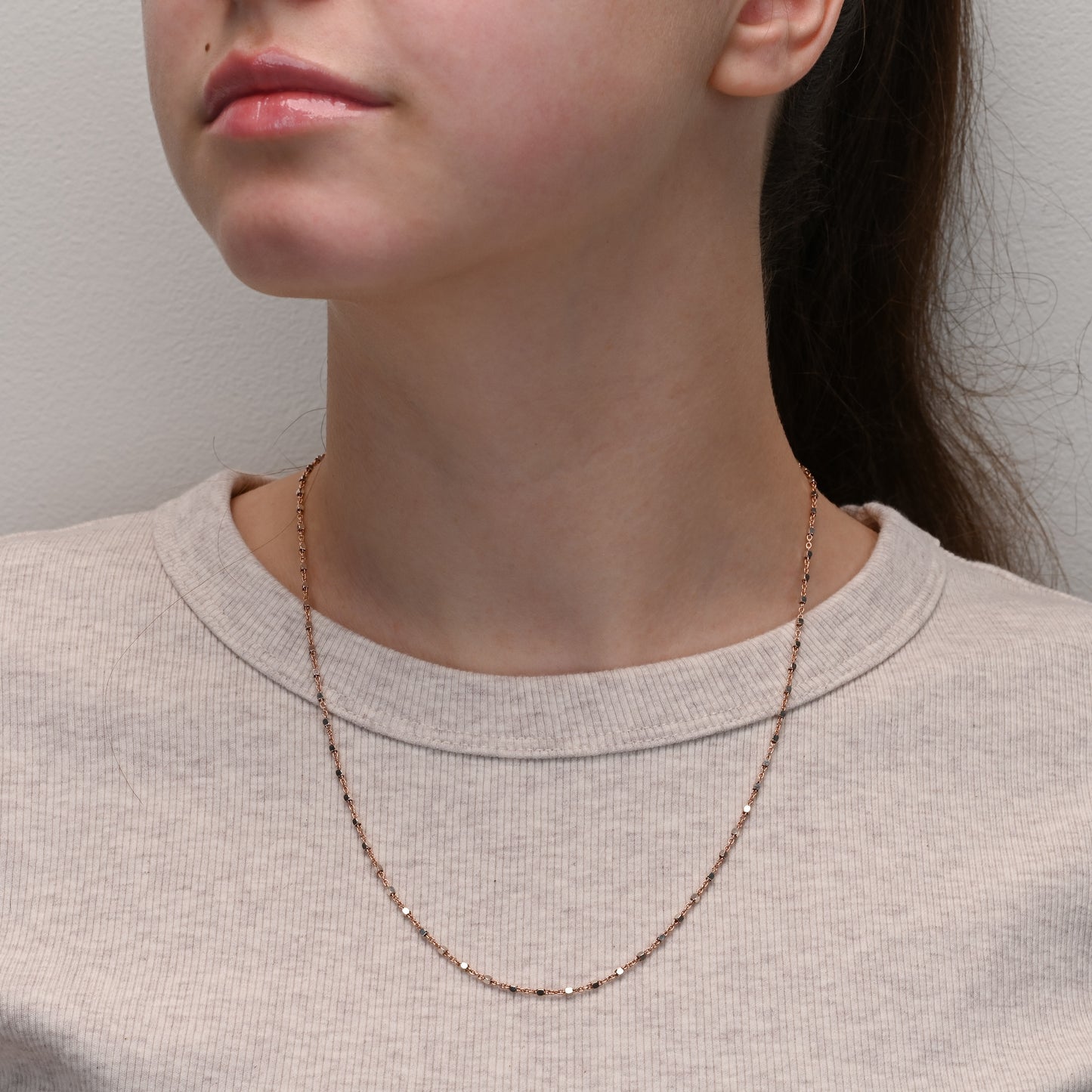 Rose Gold Chain with Cube Beads