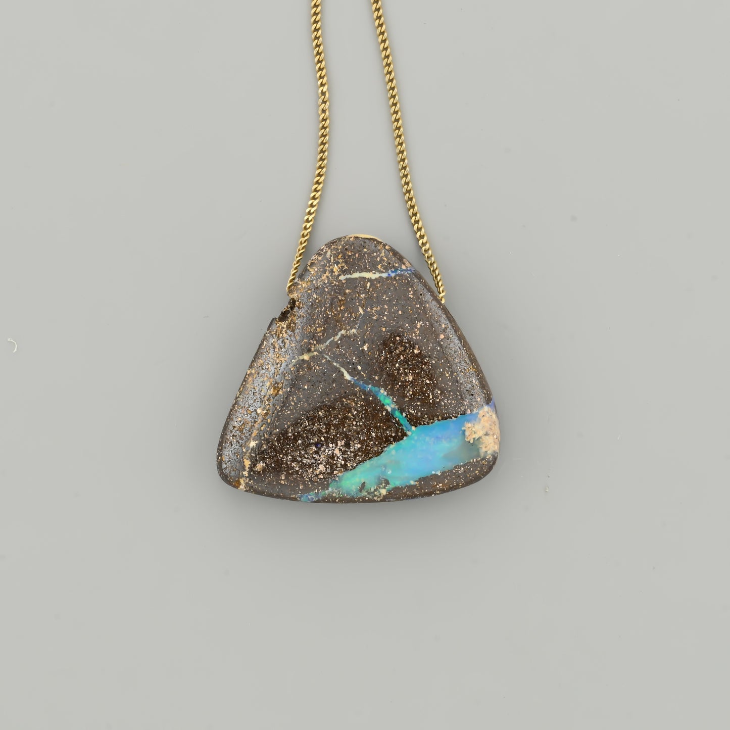 Australian boulder opal pendant with silver chain