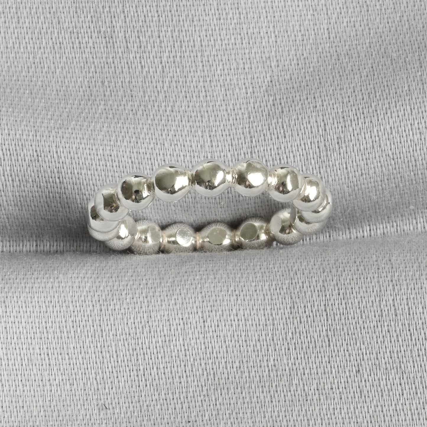 Big beads silver ring