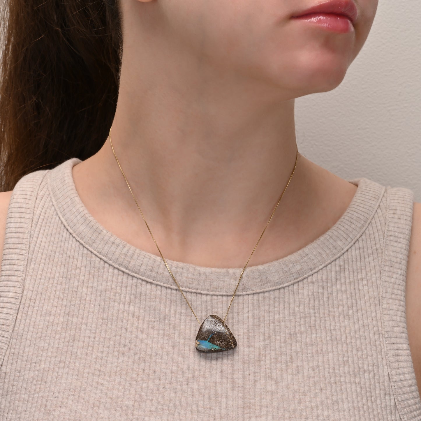 Australian boulder opal pendant with silver chain