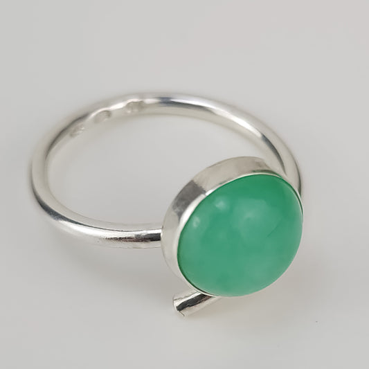 Chrysoprase Australian Jade Silver Ring