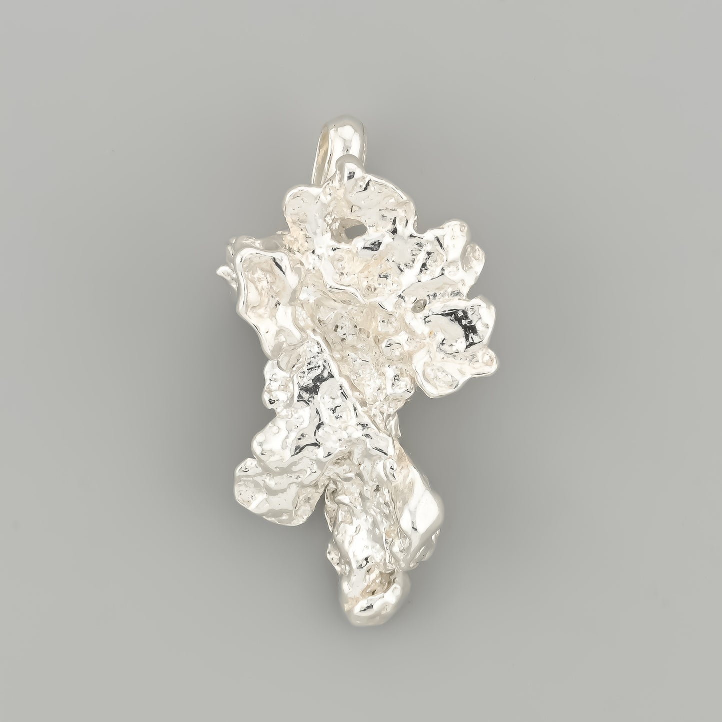 Melted Silver Flower Pendant