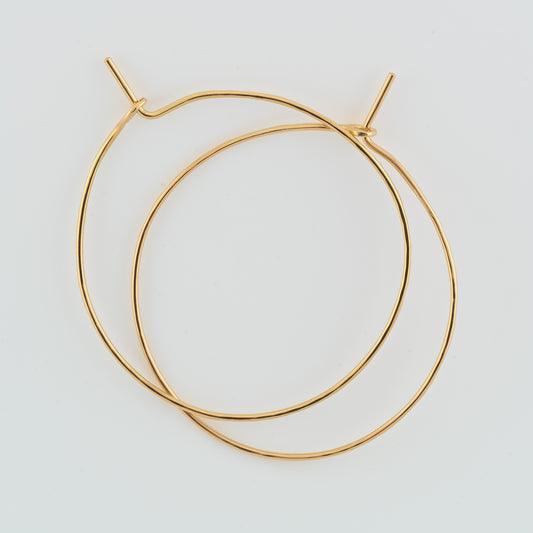 Gold Hammered Hoop Earrings