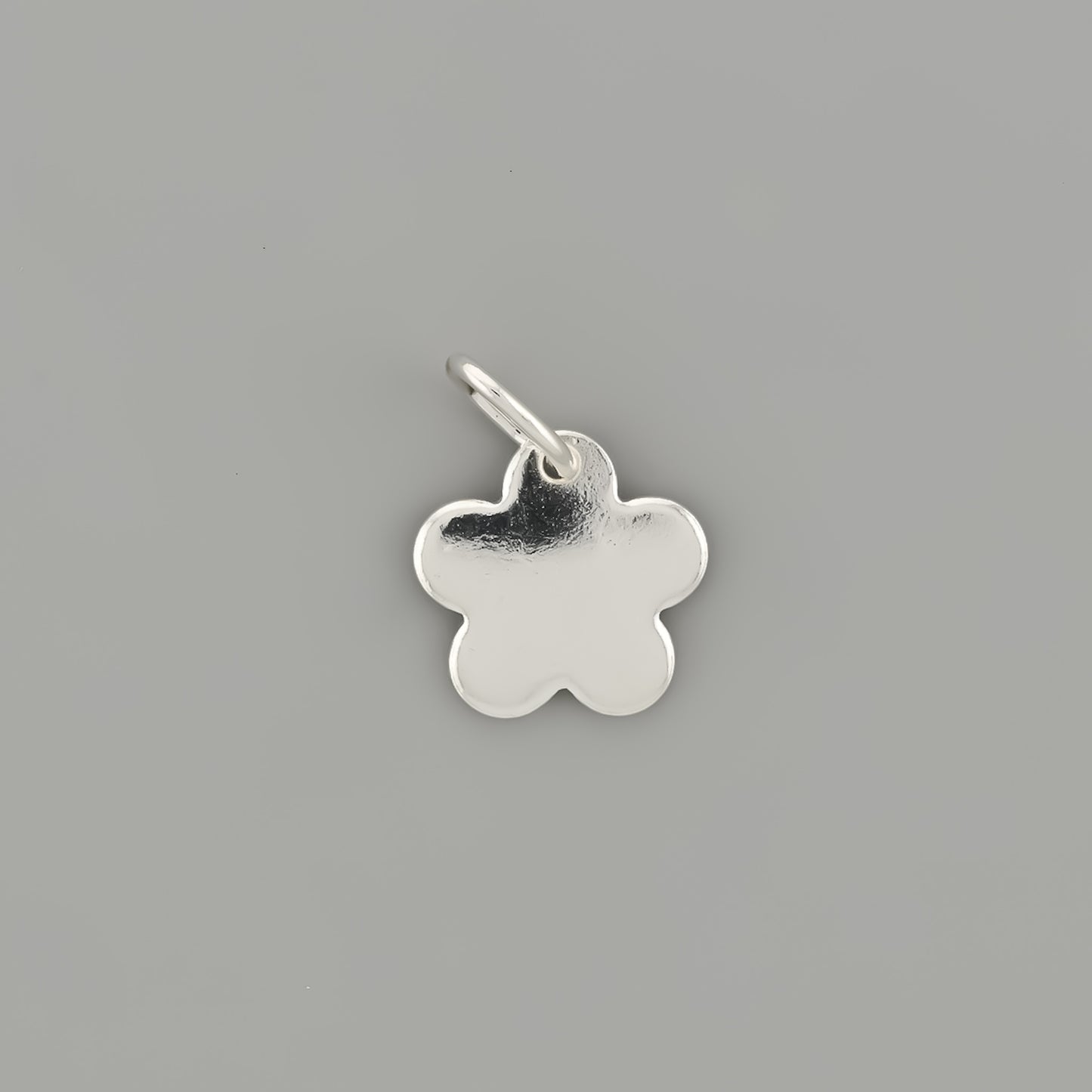 Silver Five Petal Flower Pendant