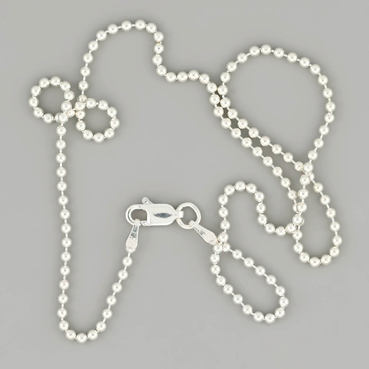 Dog tag silver ball chain 2mm