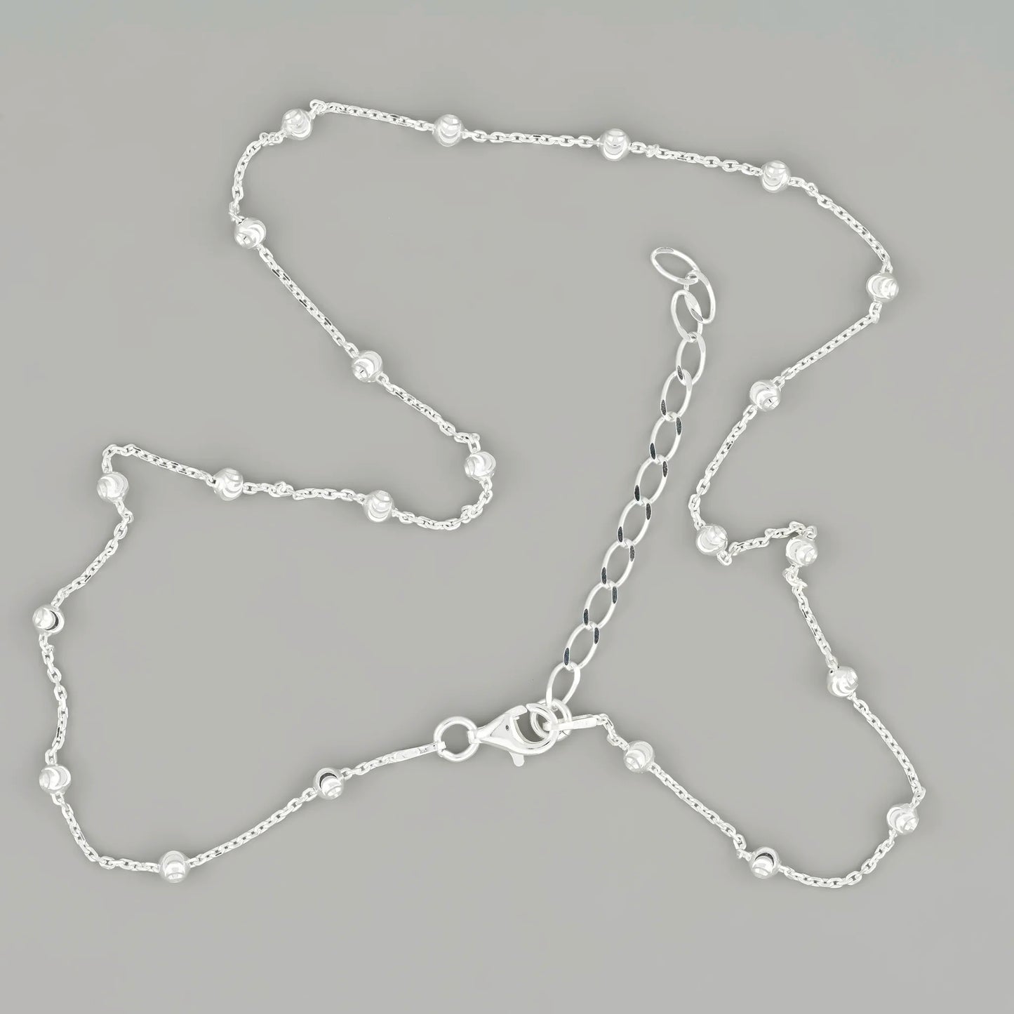 Silver Chain With Round Beads