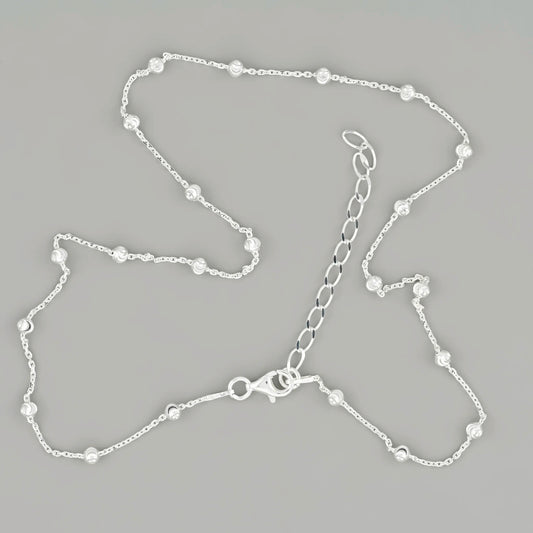 Silver Chain With Round Beads