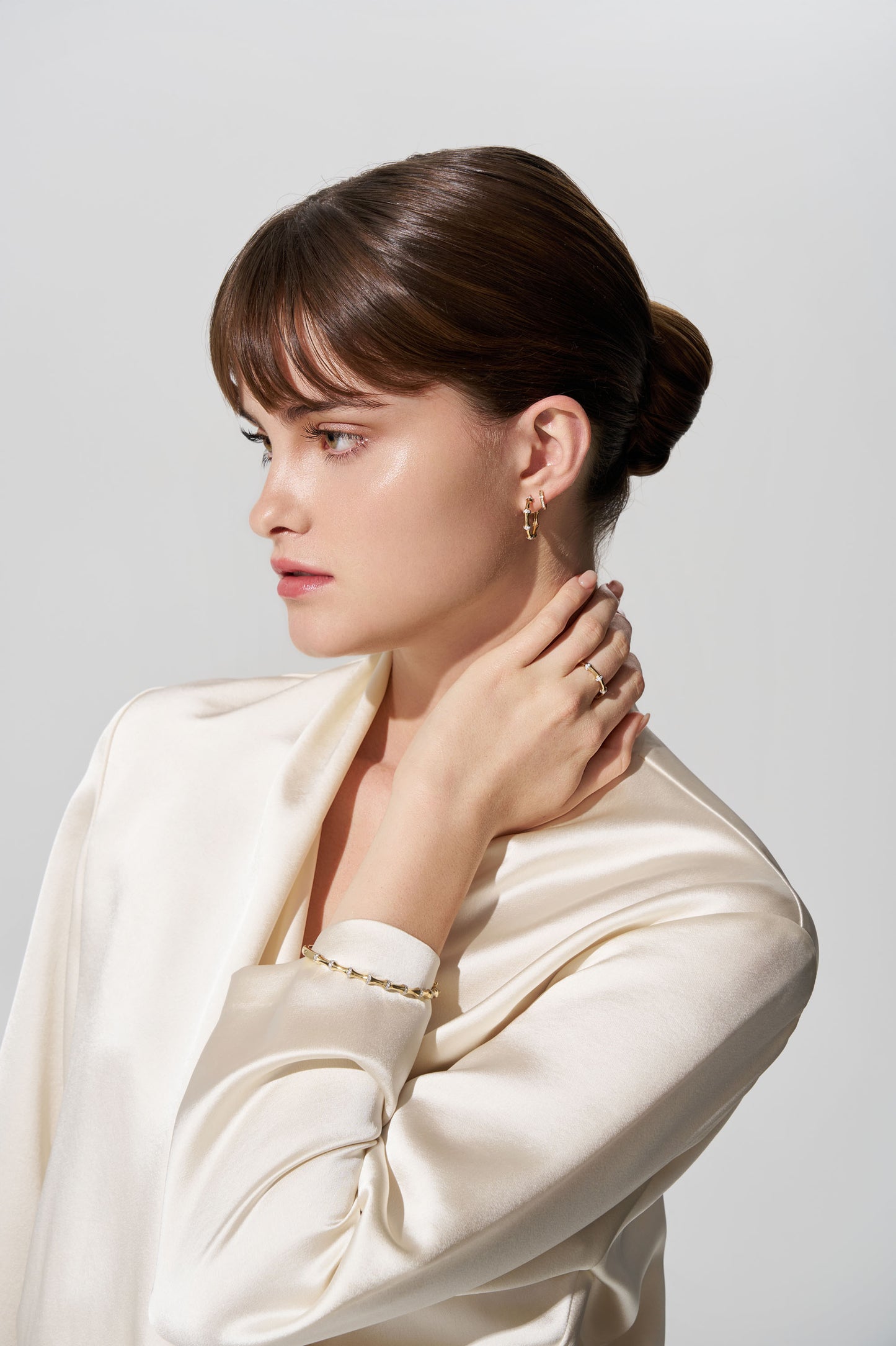 Bangle 0.34ct Solid Yellow Gold — front view