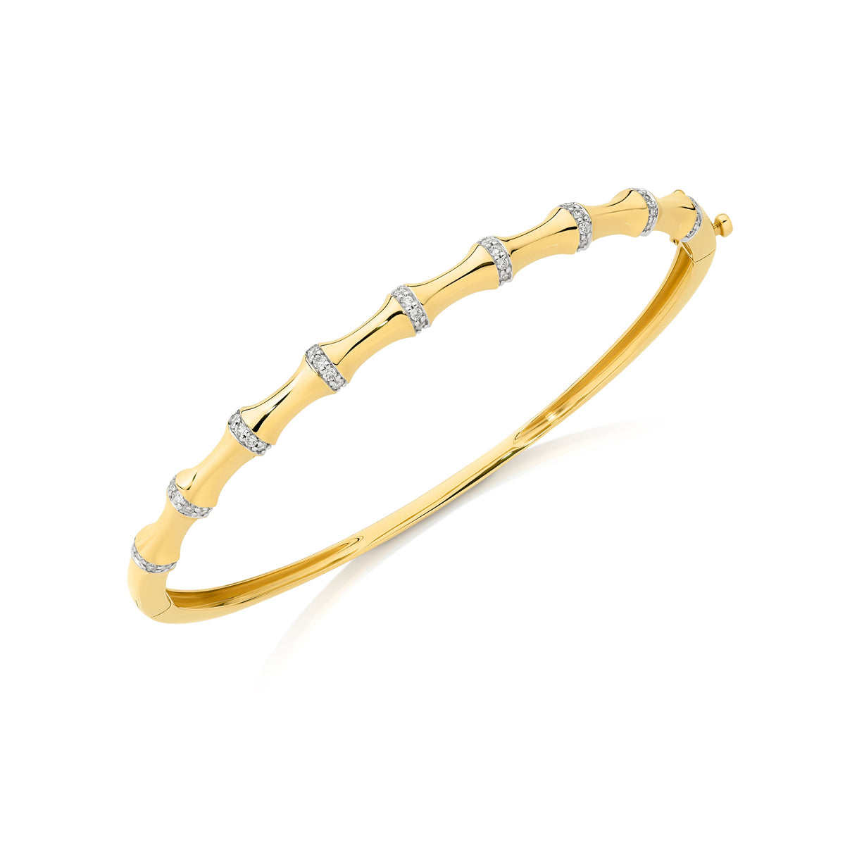 Bangle 0.34ct Solid Yellow Gold — top view