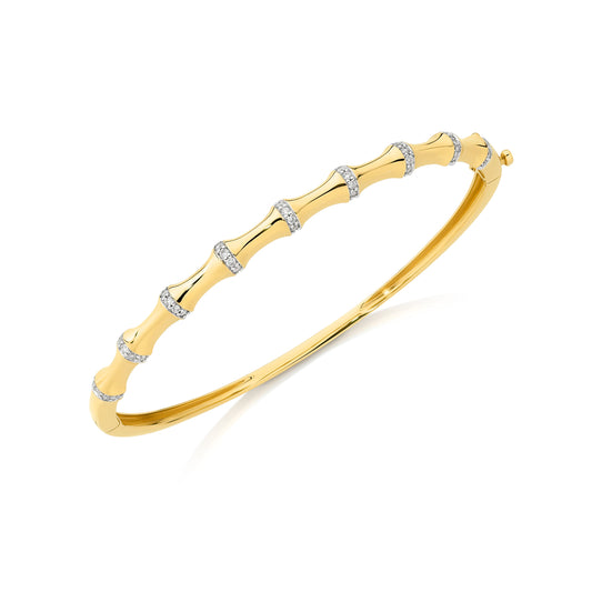 Bangle 0.34ct Solid Yellow Gold — top view