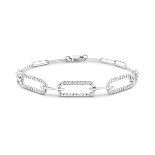 72 Diamonds Pavé Link Bracelet in Solid Gold