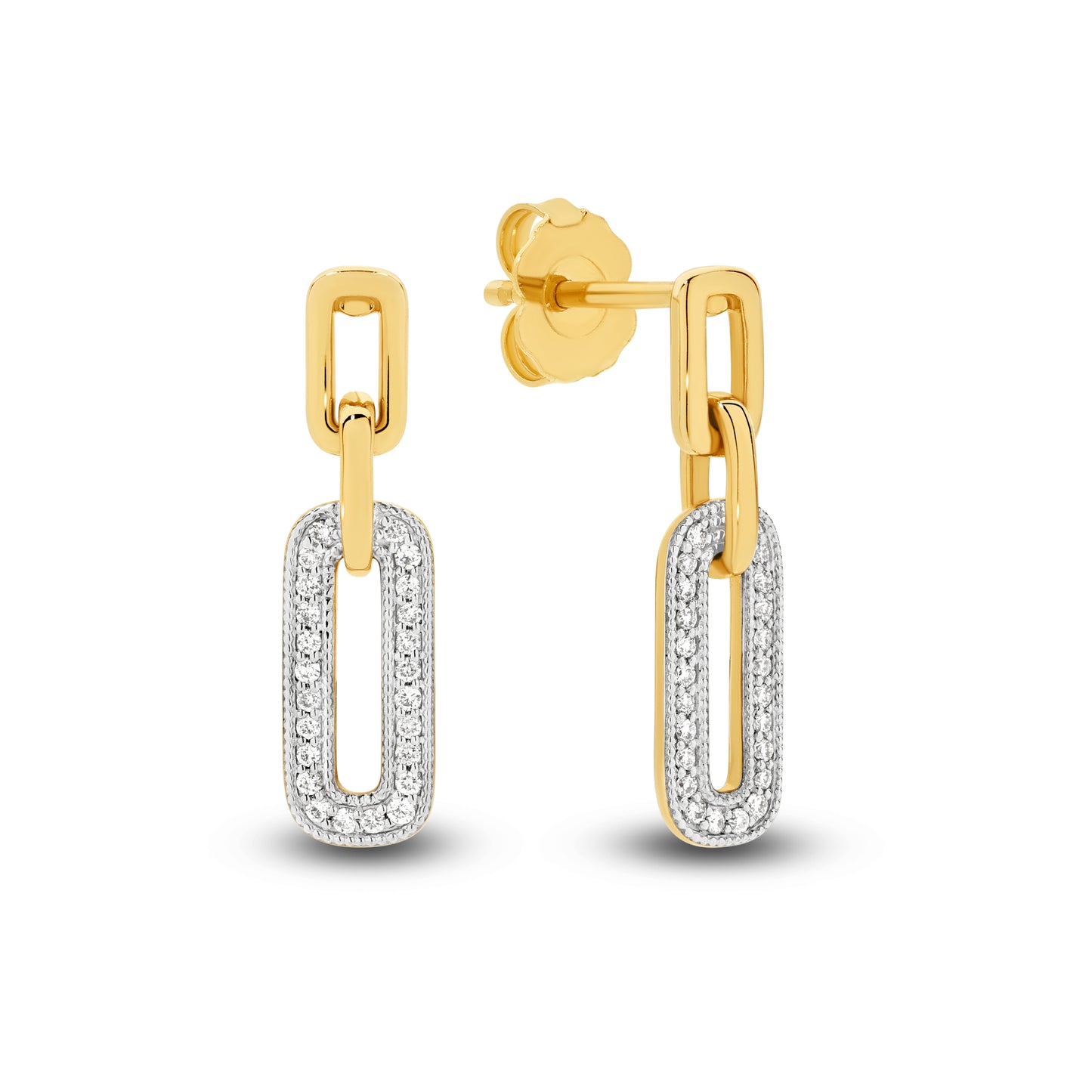 Drop Earrings 0.14ct Solid Yellow Gold — main view