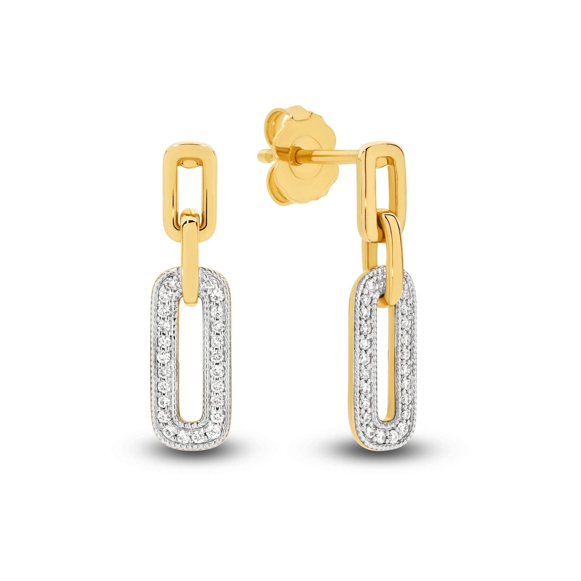 Drop Earrings 0.14ct Solid Yellow Gold — main view