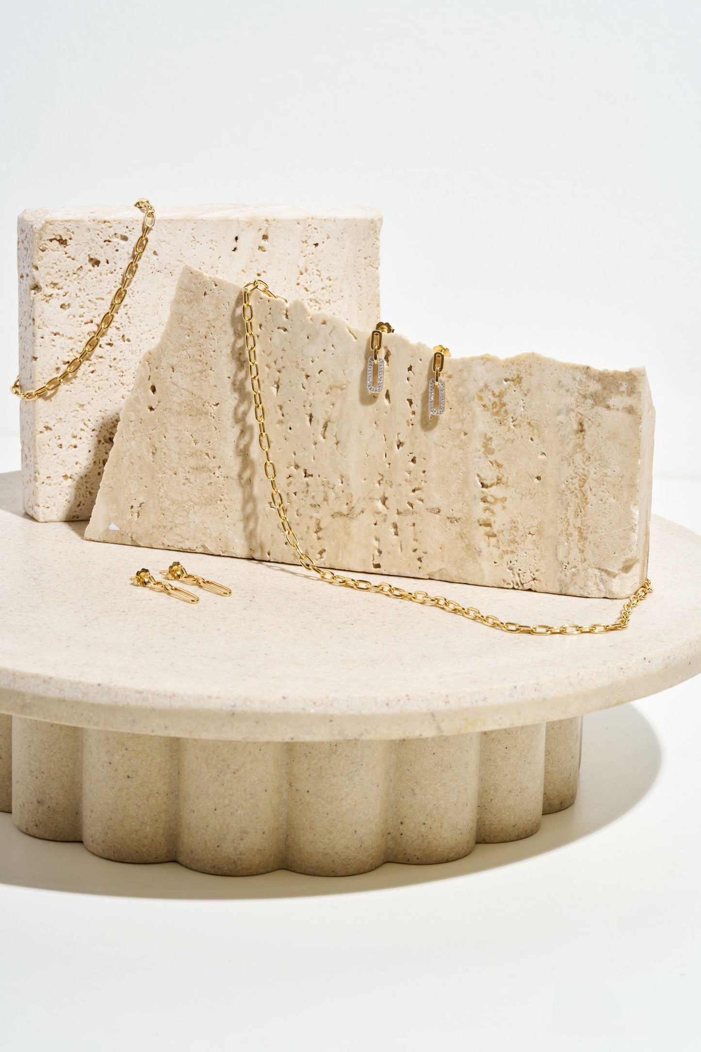 Drop Earrings 0.14ct Solid Yellow Gold — side view