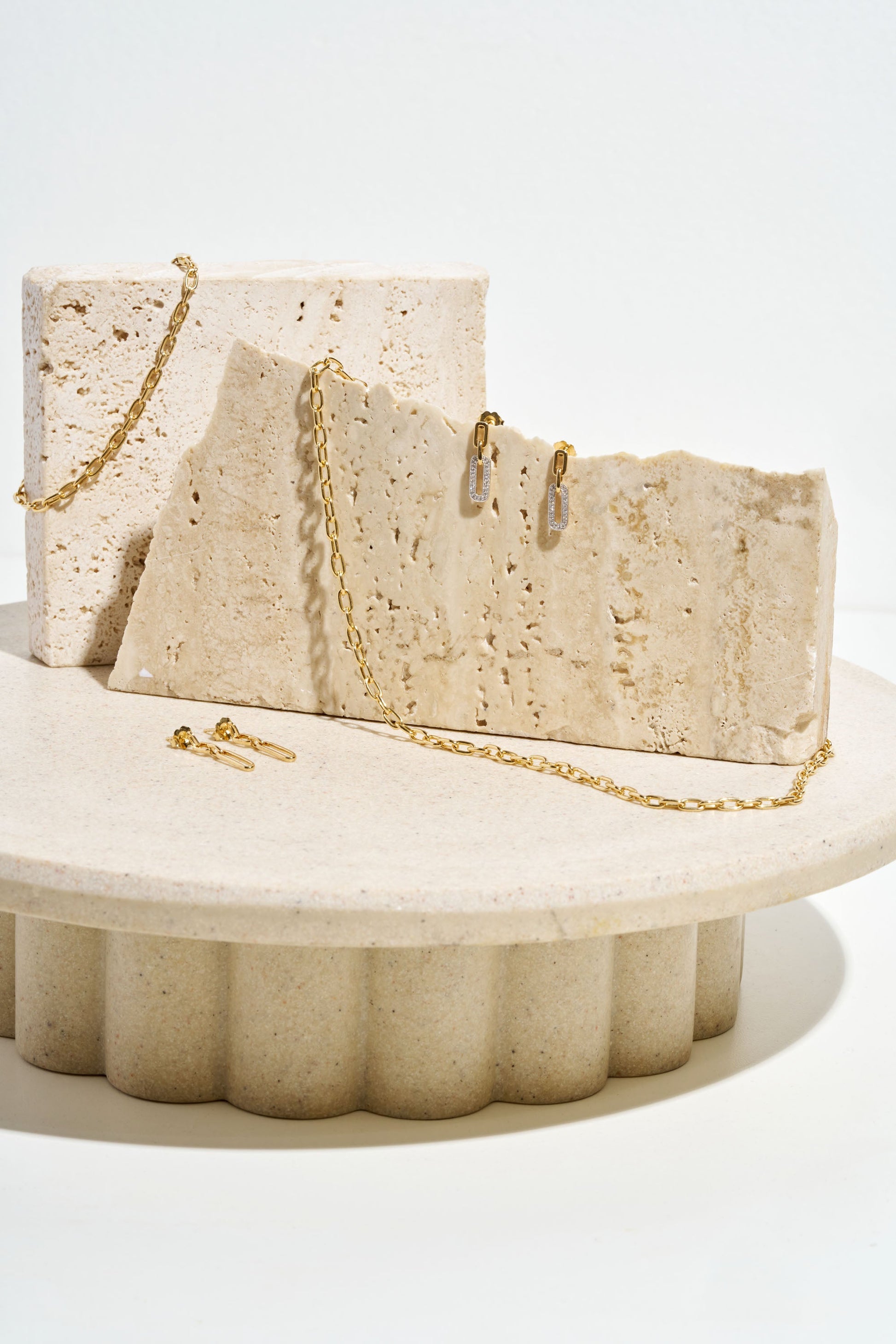 Drop Earrings 0.14ct Solid Yellow Gold — side view