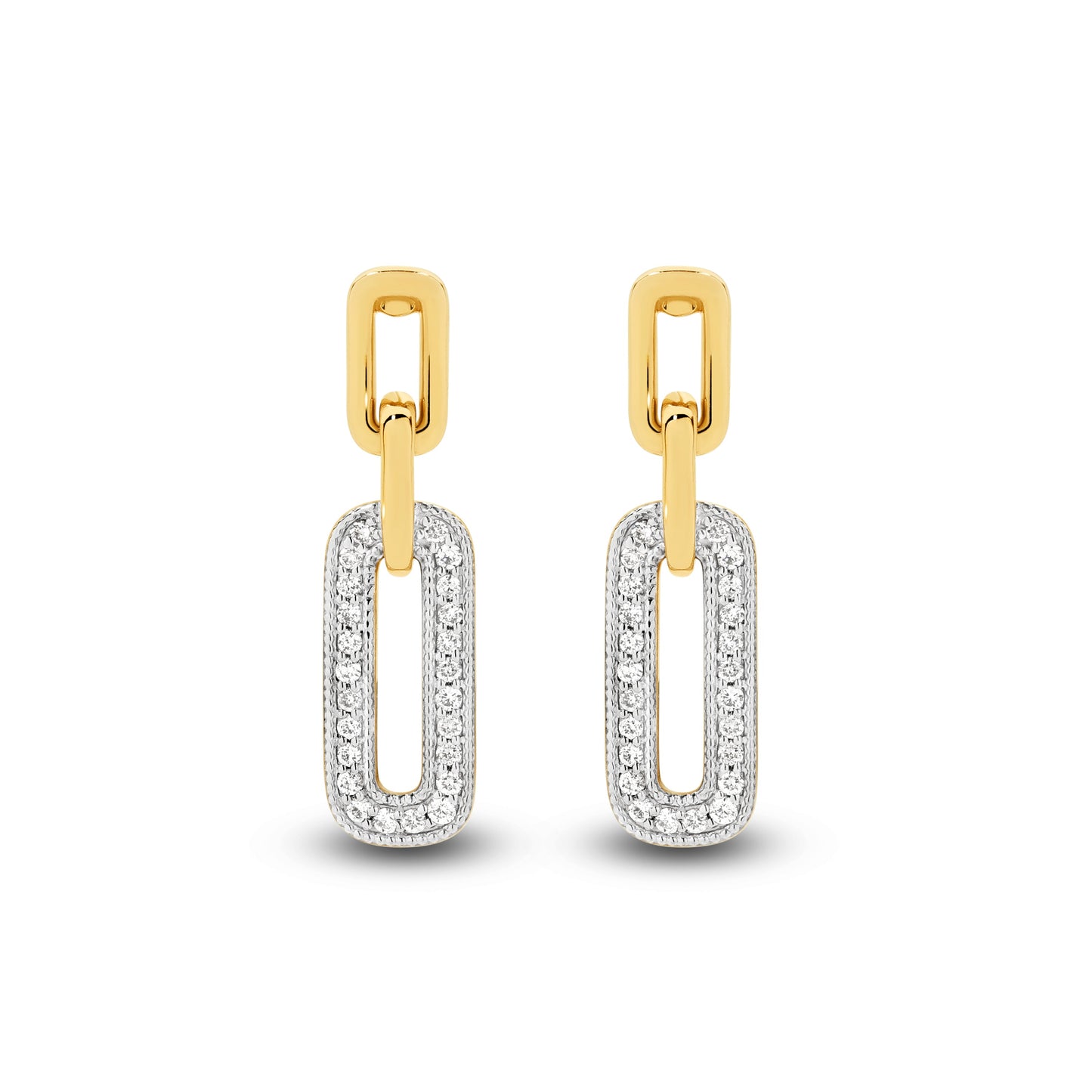 Drop Earrings 0.14ct Solid Yellow Gold — top view