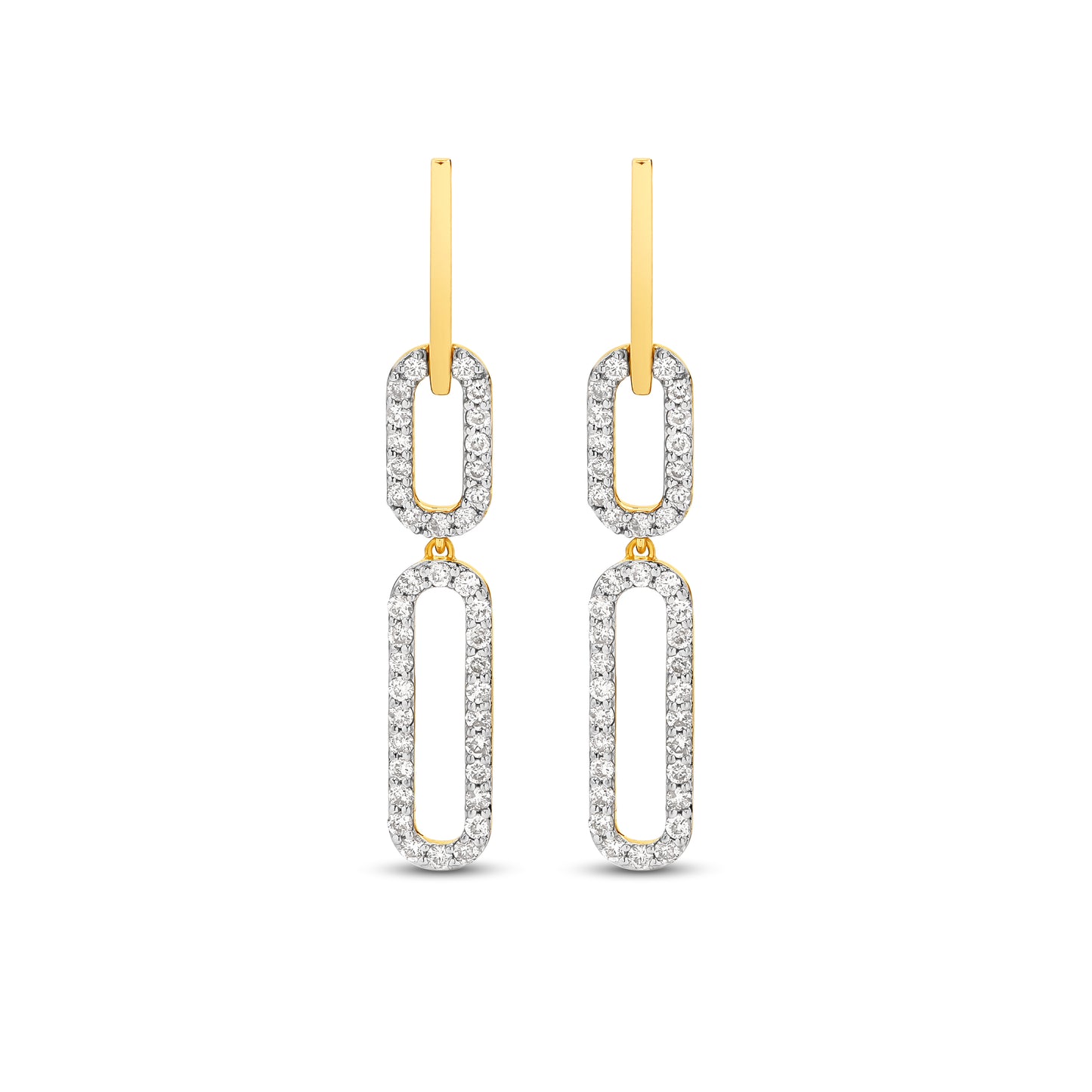 Drop Earrings 0.43ct Solid Gold — top view 2