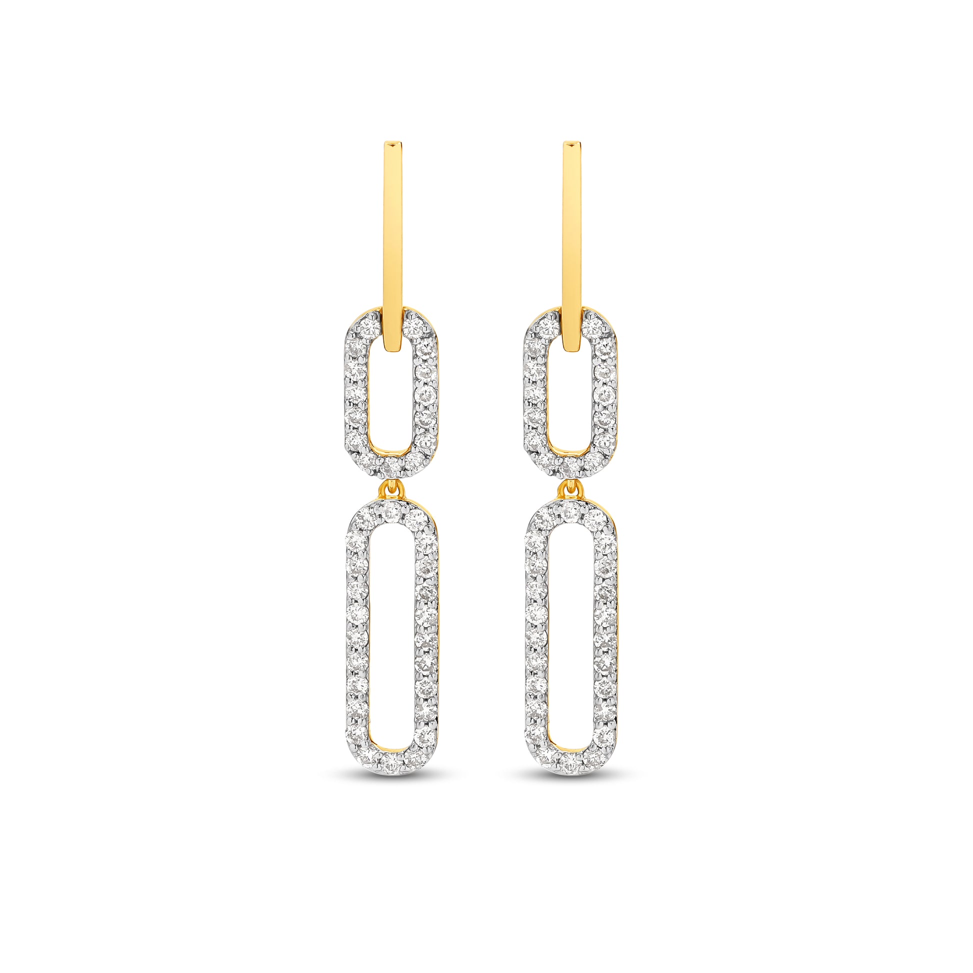 Drop Earrings 0.43ct Solid Gold — top view 2