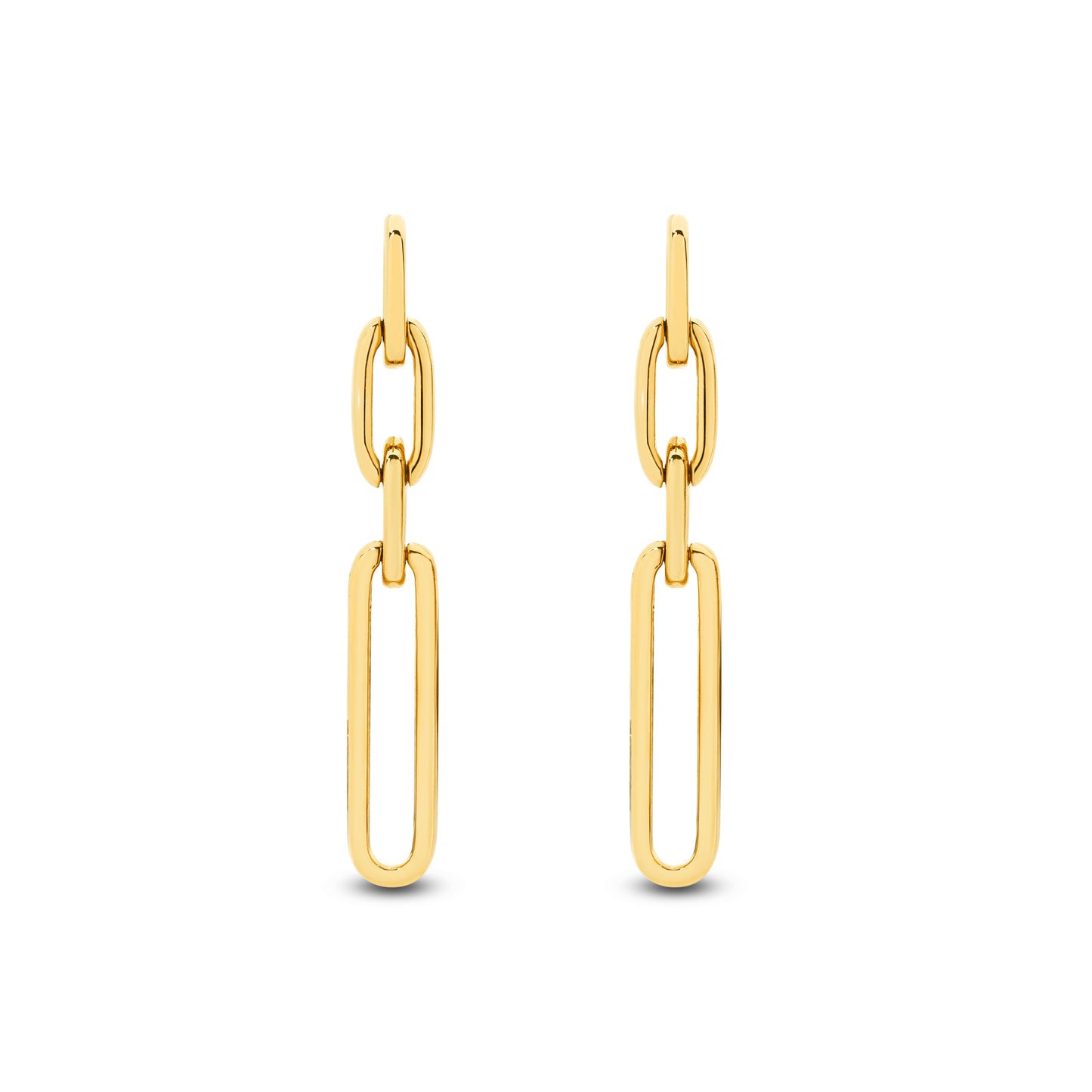Drop Earrings Solid Yellow Gold — top view