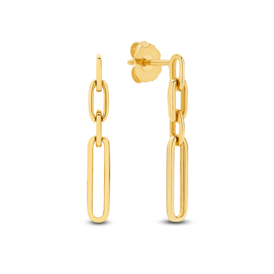Drop Earrings Solid Yellow Gold — main view
