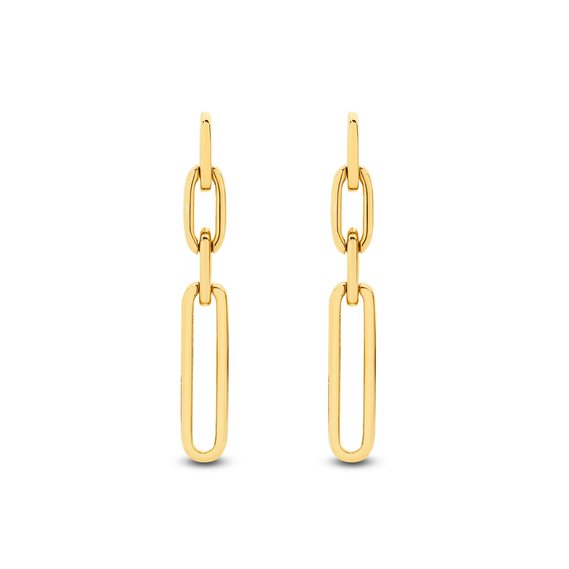Drop Earrings Solid Yellow Gold — top view