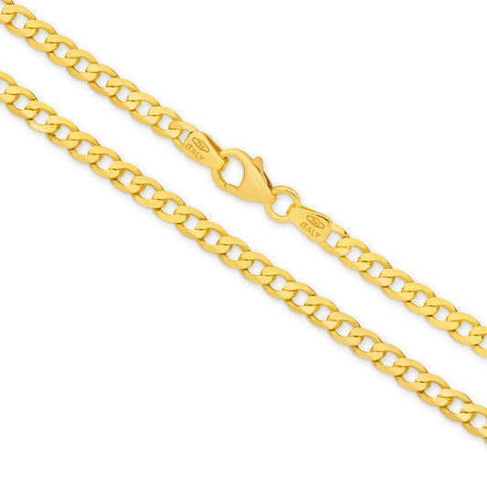Gold Diamond Cut Flat Curb 3mm