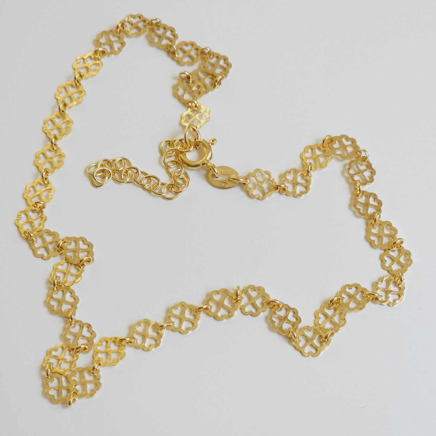 Gold Plated Clover Silver Chain — Italian made