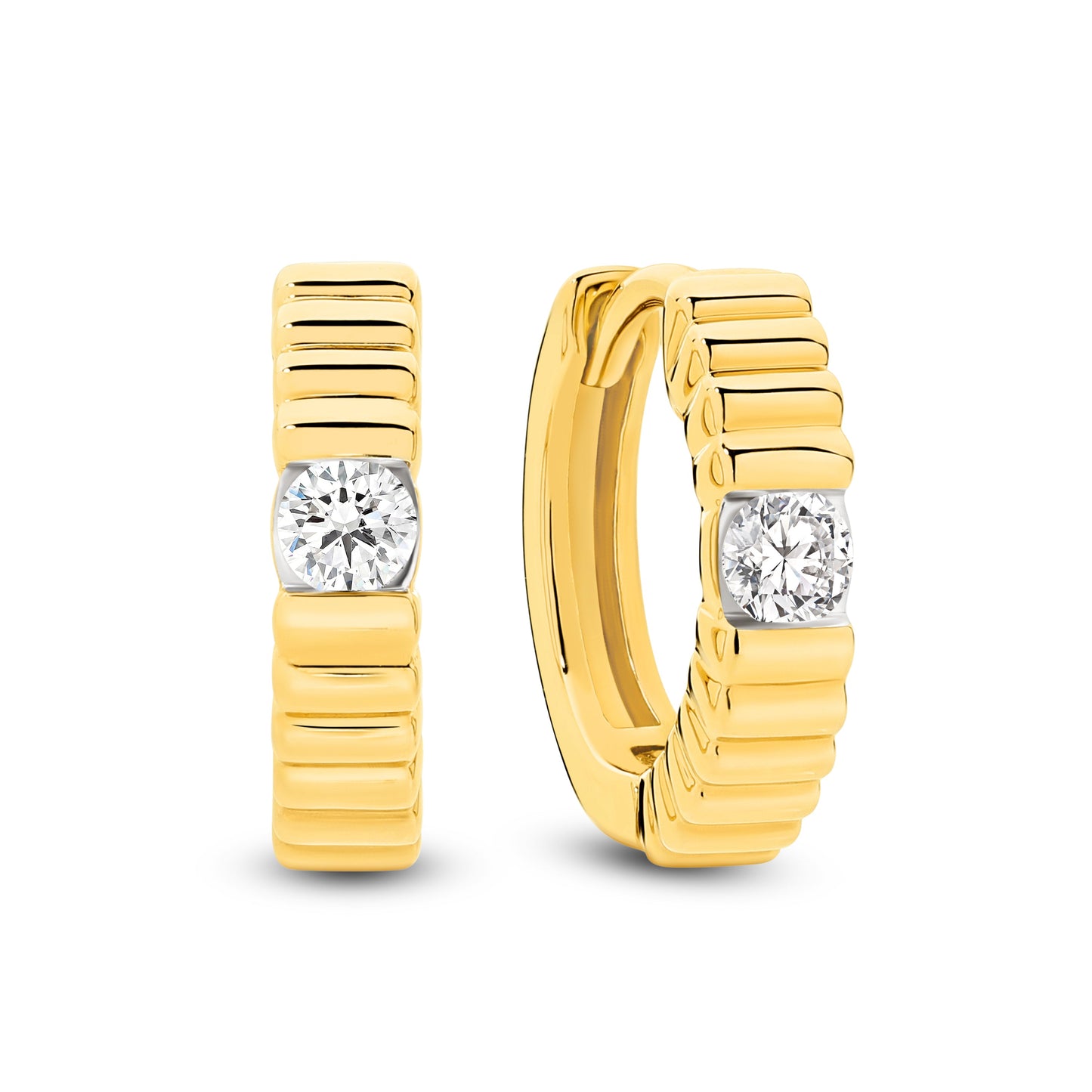 Hoop Earrings 0.14ct Solid Yellow Gold — main view