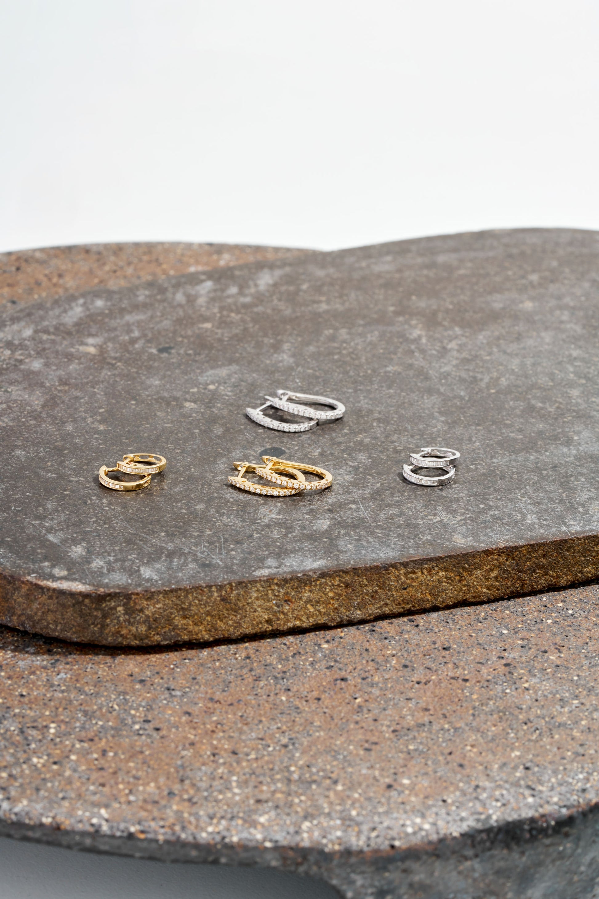 Hoop Earrings 0.15ct Solid Gold — side view
