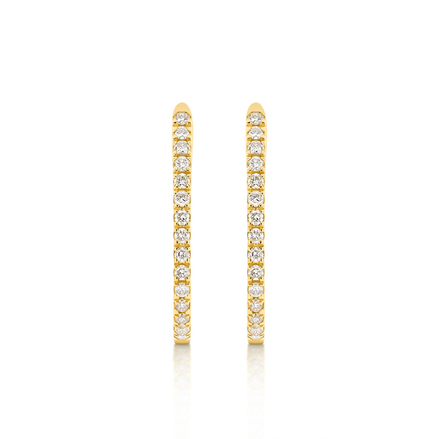 Hoop Earrings 0.15ct Solid Gold — top view 2
