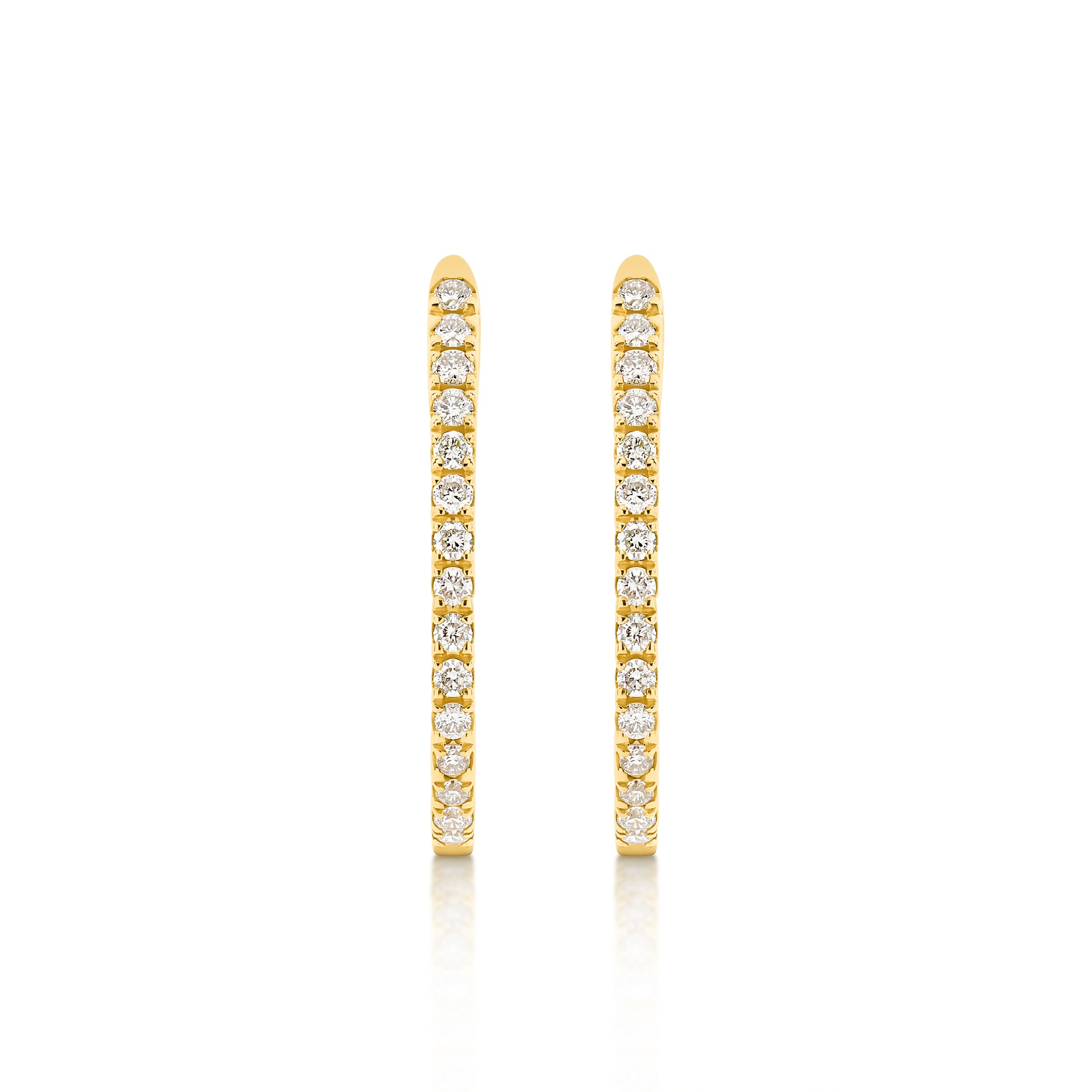 Hoop Earrings 0.15ct Solid Gold — top view 2