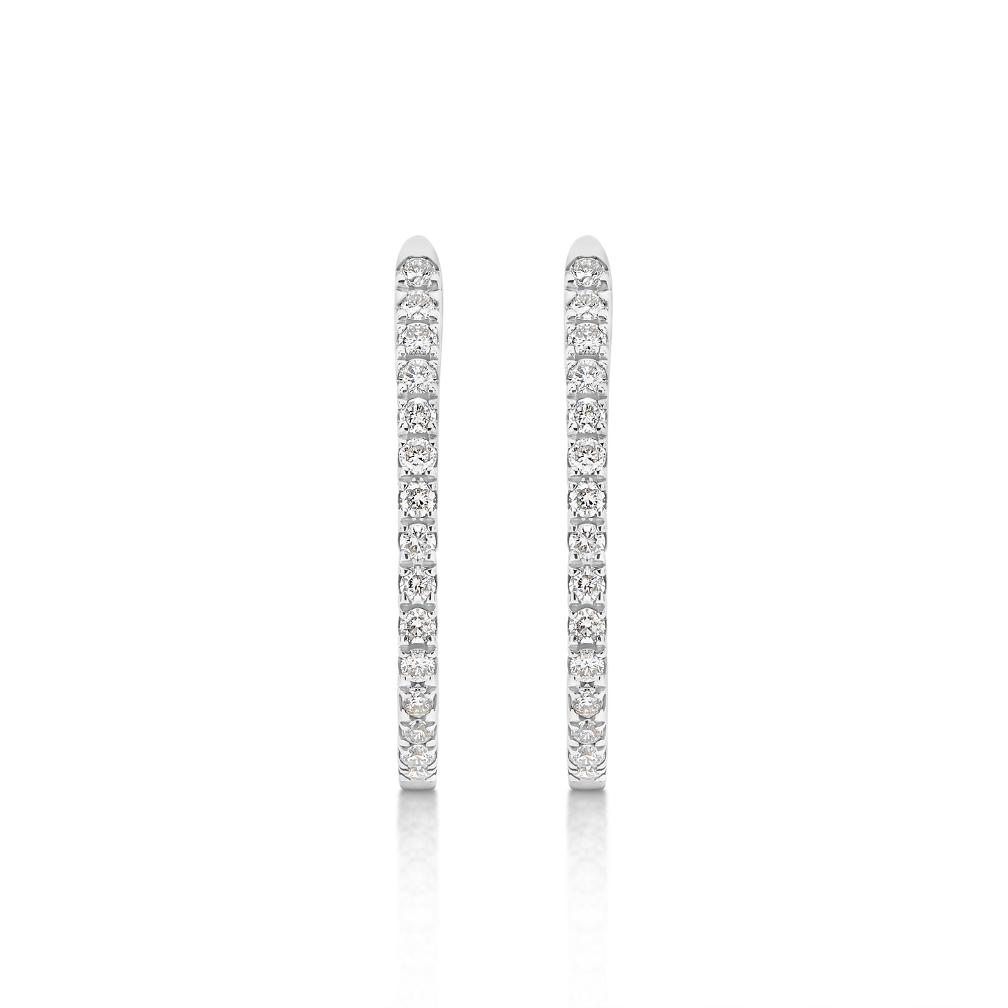 Hoop Earrings 0.15ct Solid Gold — top view