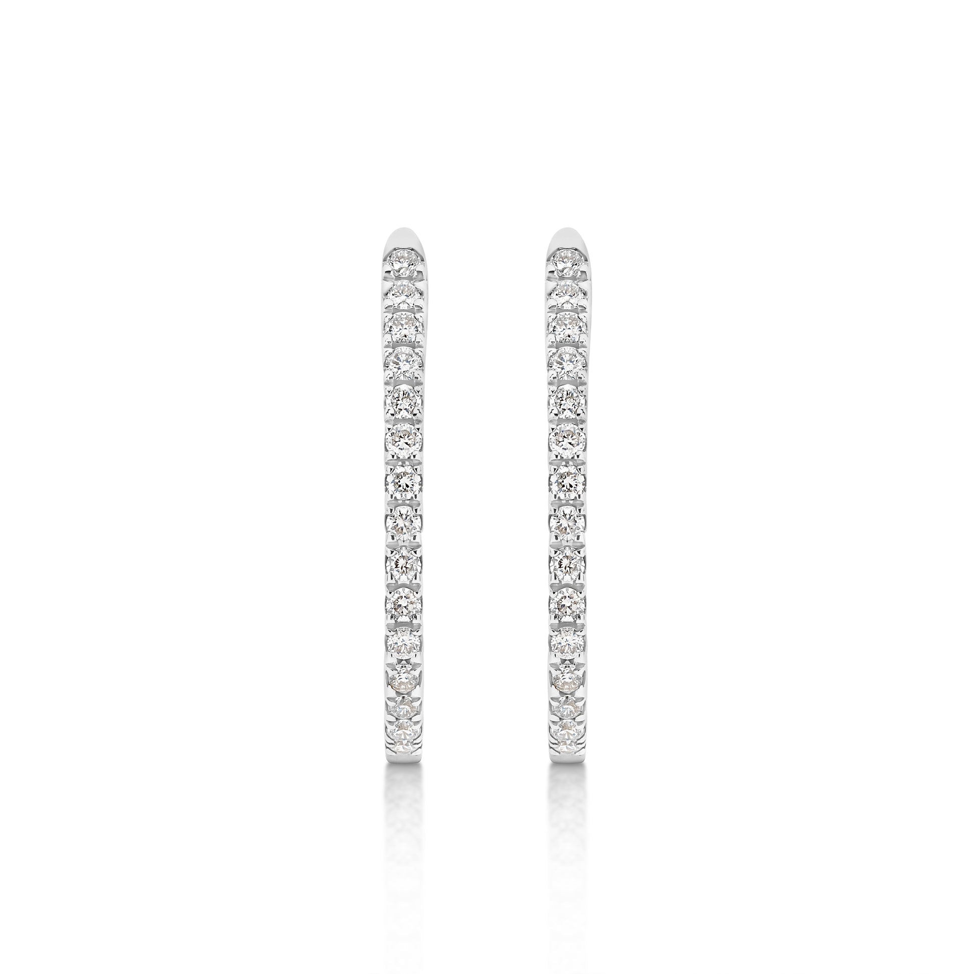 Hoop Earrings 0.15ct Solid Gold — top view