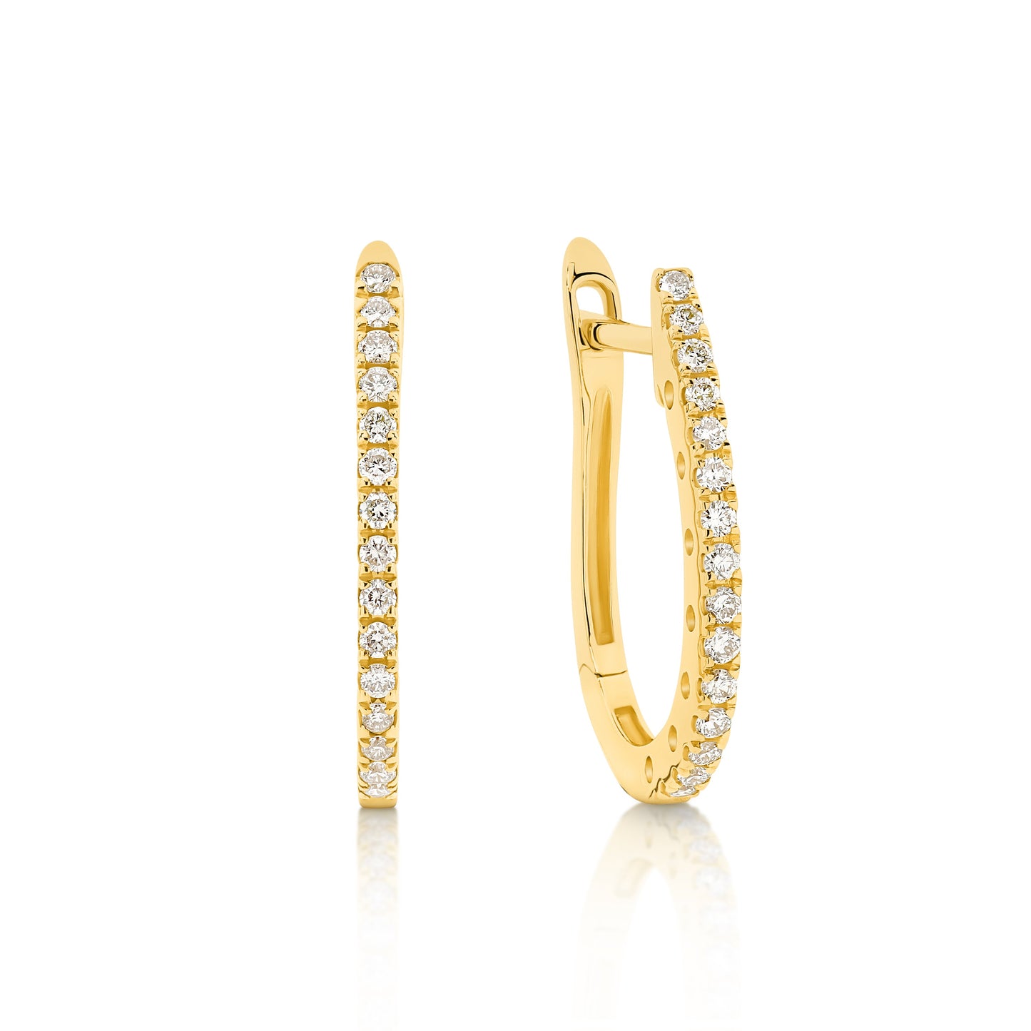 Diamond Inside-Out Hoop Earrings in Solid 18ct Gold