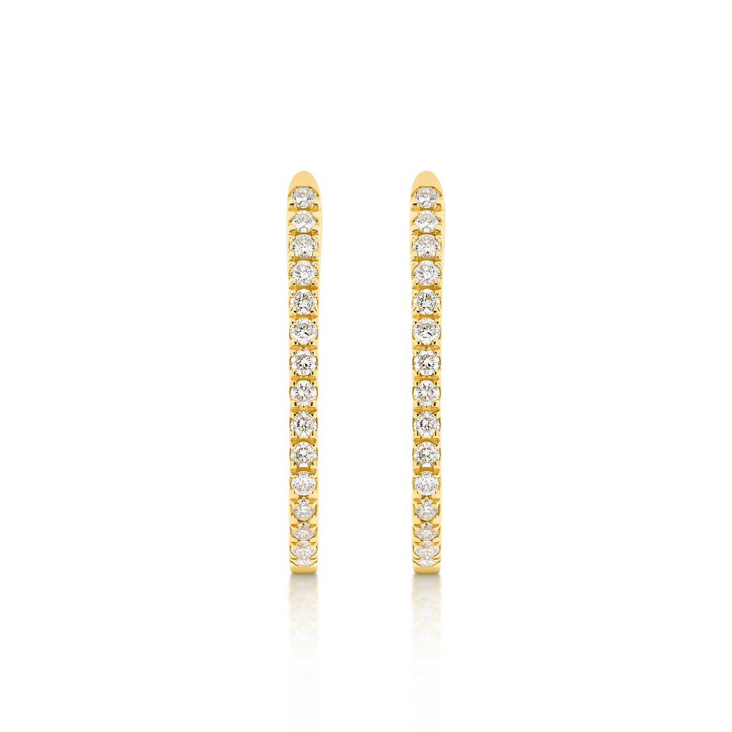 Diamond Inside-Out Hoop Earrings in Solid 18ct Gold