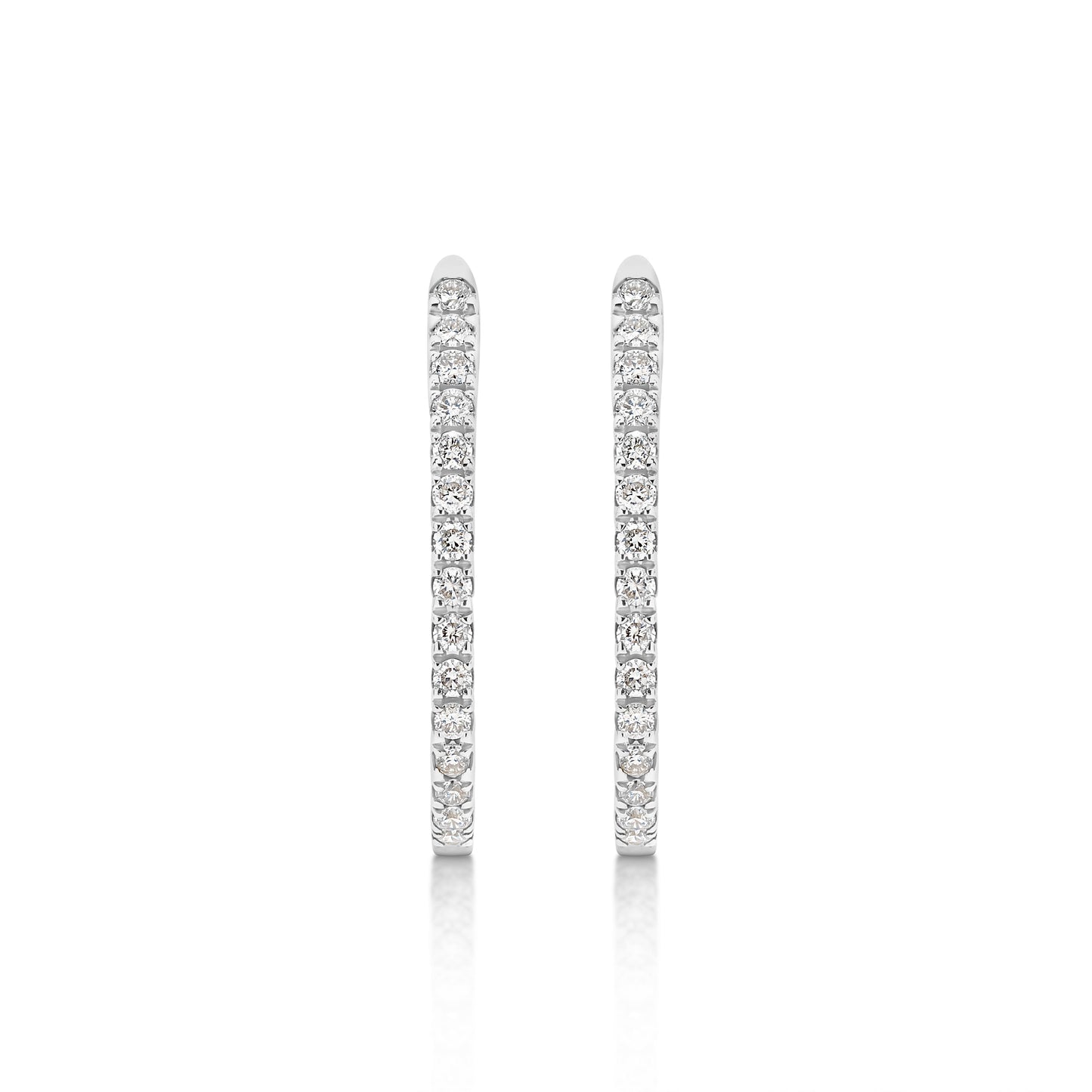 Diamond Inside-Out Hoop Earrings in Solid 18ct Gold