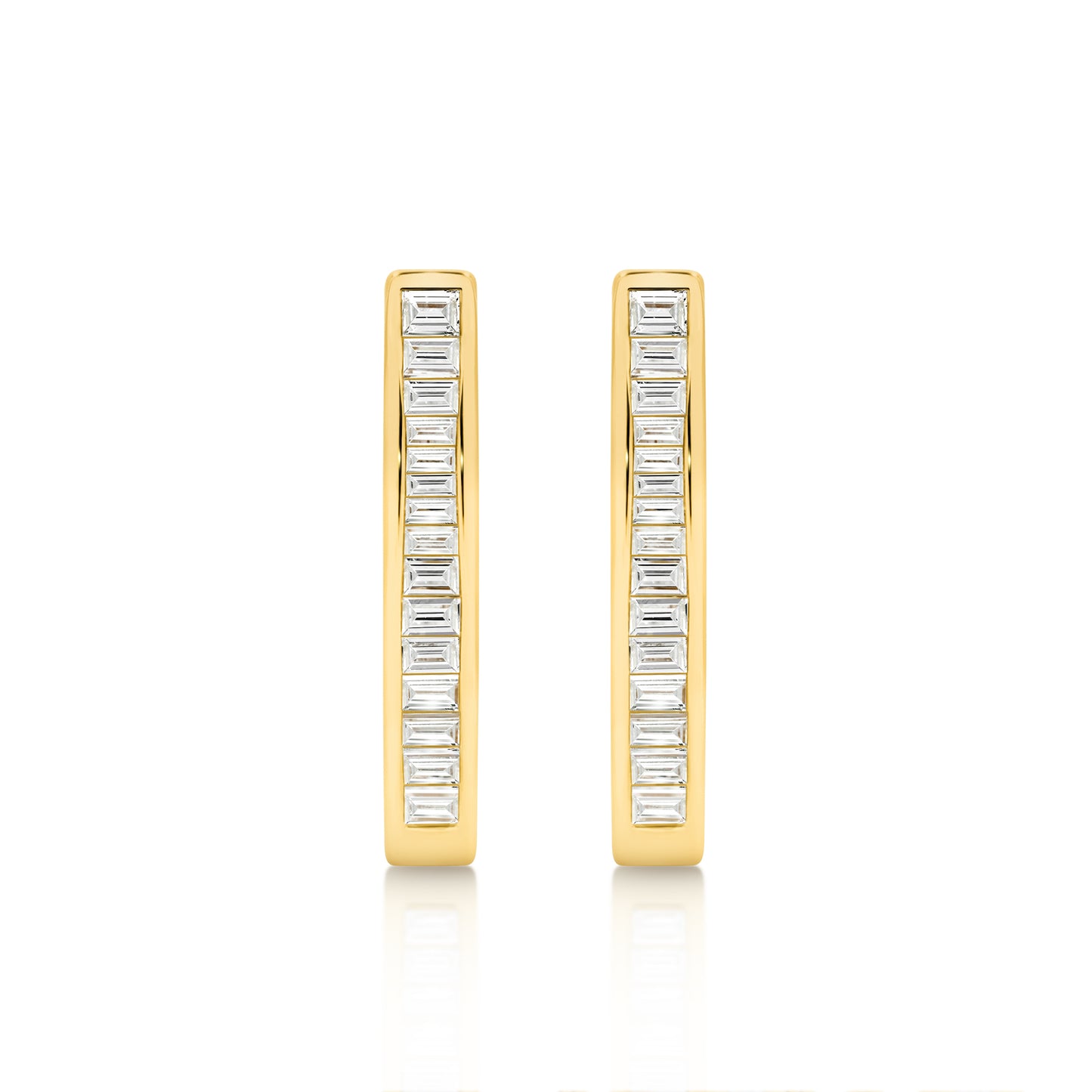 Hoop Earrings 0.1ct Solid Gold — top view