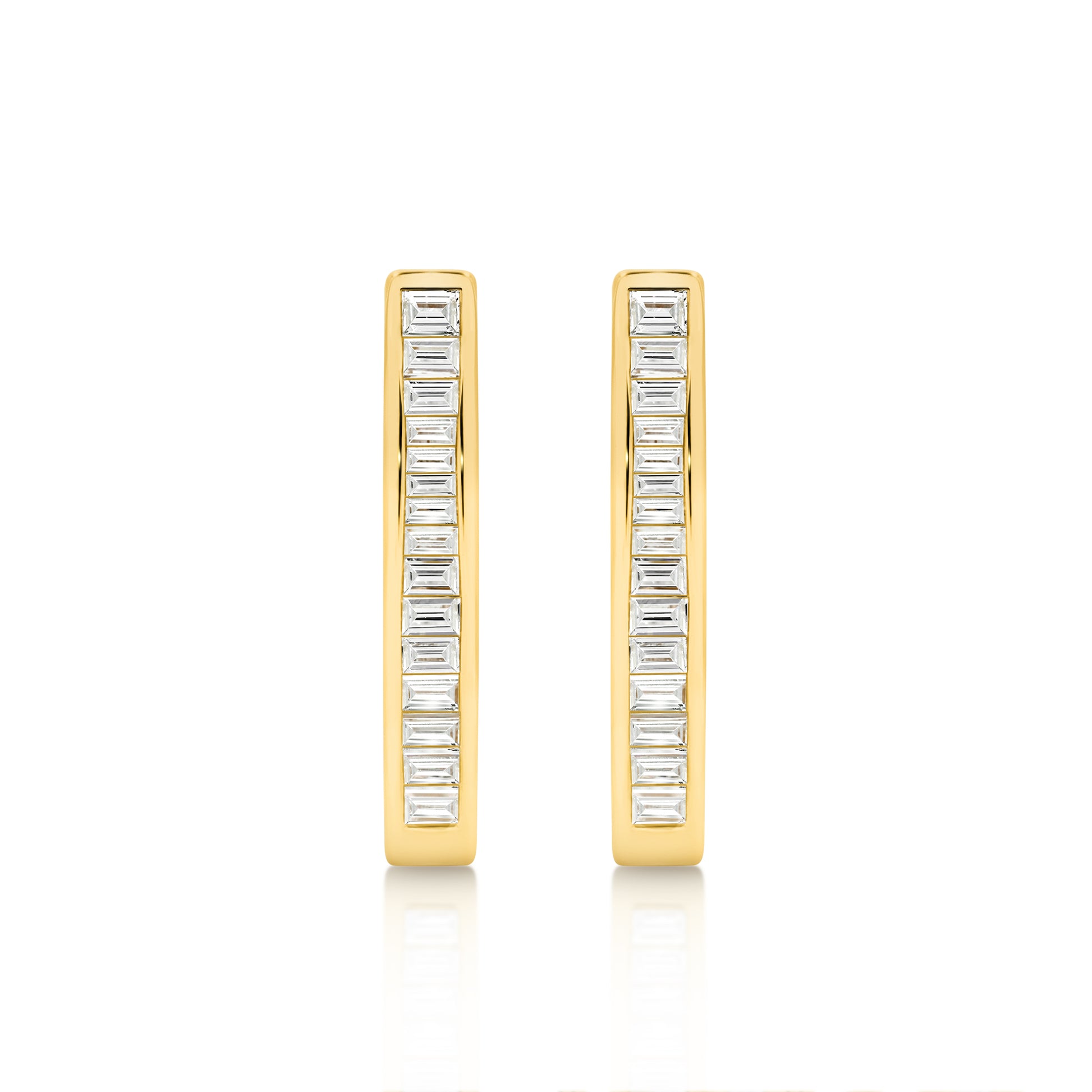 Hoop Earrings 0.1ct Solid Gold — top view